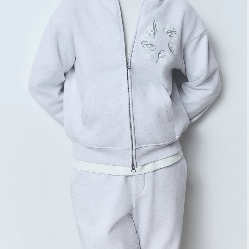 H&M Light Gray Zip-Up Hoodie